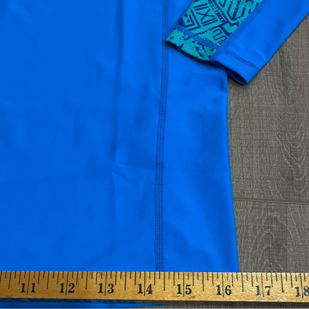 Huge Sports Men Large Splice UV Sun Protection‎ UPF 50+ Skins Rash Guard LS Blue - Picture 9 of 9